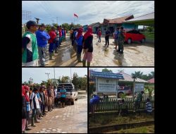Kampung Pancasila, Koramil 0909 Sangatta Bersama Pemdes Rantau Makmur Gotong Royong Bersihkan Lingkungan